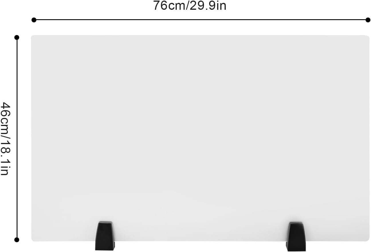 2PCS Acrylic Desk Dividers with Clamp, Dual Frosted Plexiglass Privacy Panels, 30 x 18 inch G68502
