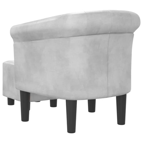 Silver Faux Leather Tub Chair with Footstool A72439