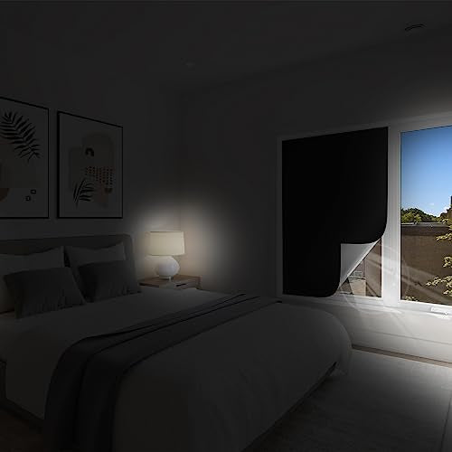 Blackout Blinds 118" x 57" Portable Window Shades for Nursery, Bedroom, RV (Gray-Silver) T863756