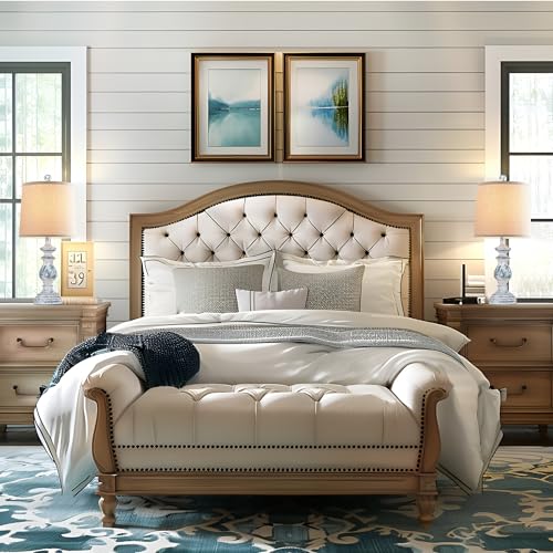 PARTPHONER Traditional Table Lamp Set of 2, Rustic Farmhouse, 22" with Linen Shades, Green Y93862