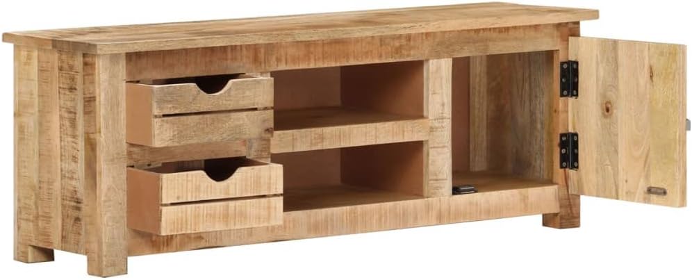Country Farmhouse Entertainment Center TV Stand, Mango Wood F68253