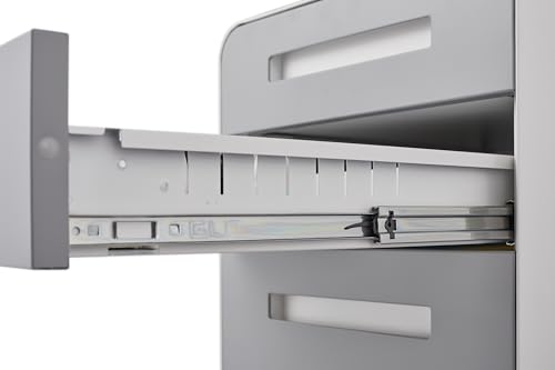 3 Drawer Mobile File Cabinet Under Desk, Black Steel H630659