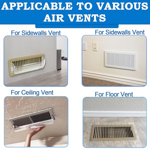 Magnetic Air Vent Deflector for Floor, Ceiling & Wall Registers, Adjustable 9-14", 2 Pack Clear N1101