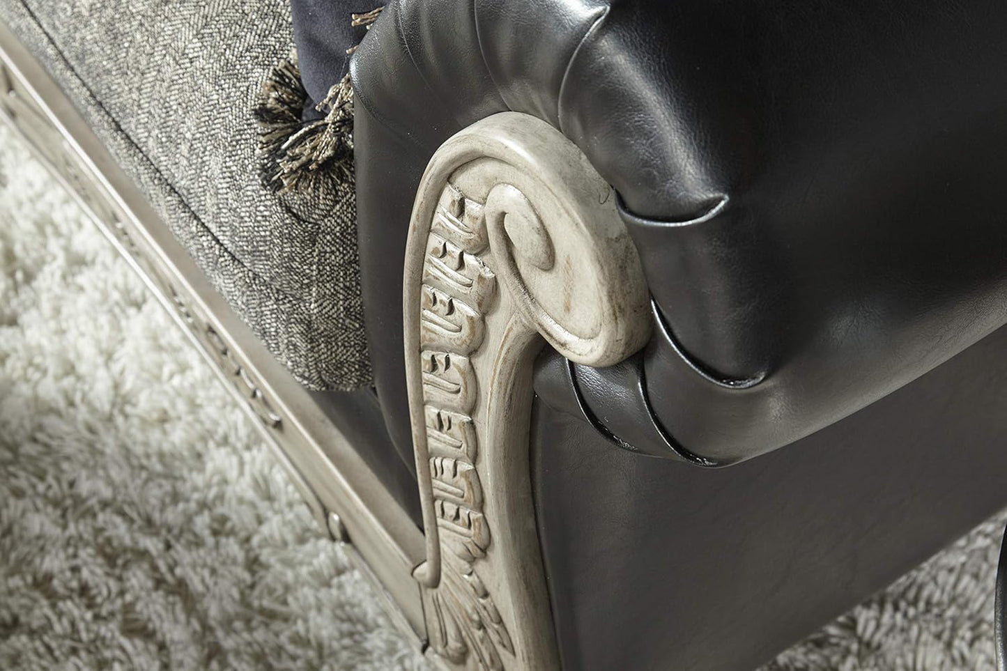 Roundhill Furniture San Marino Sofa, Ebony O7190