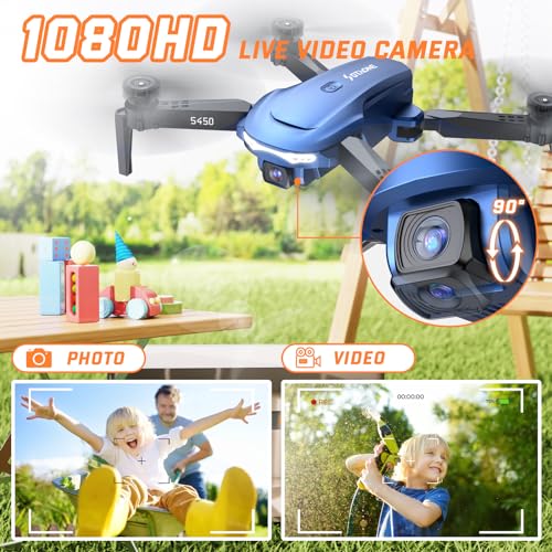 S450 FPV Drone with 1080P Camera for Kids, Mini Foldable RC Quadcopter X918
