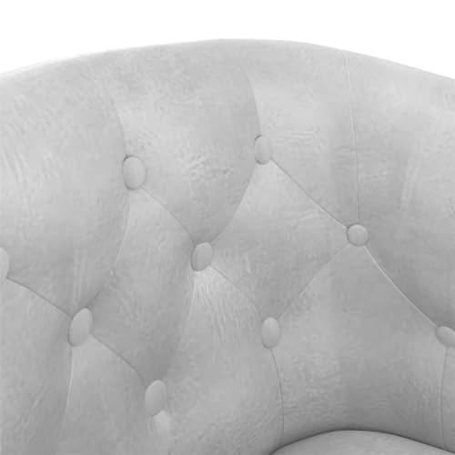 Silver Faux Leather Tub Chair with Footstool A72439