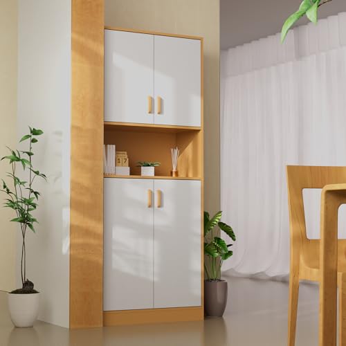Kitchen Pantry Cabinet, 70" Tall Storage Cabinet with Doors, Freestanding Wooden Q616