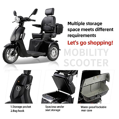 Folding Mobility Electric Trike 60V 800W for Adults, 3-Wheel, Black X4760