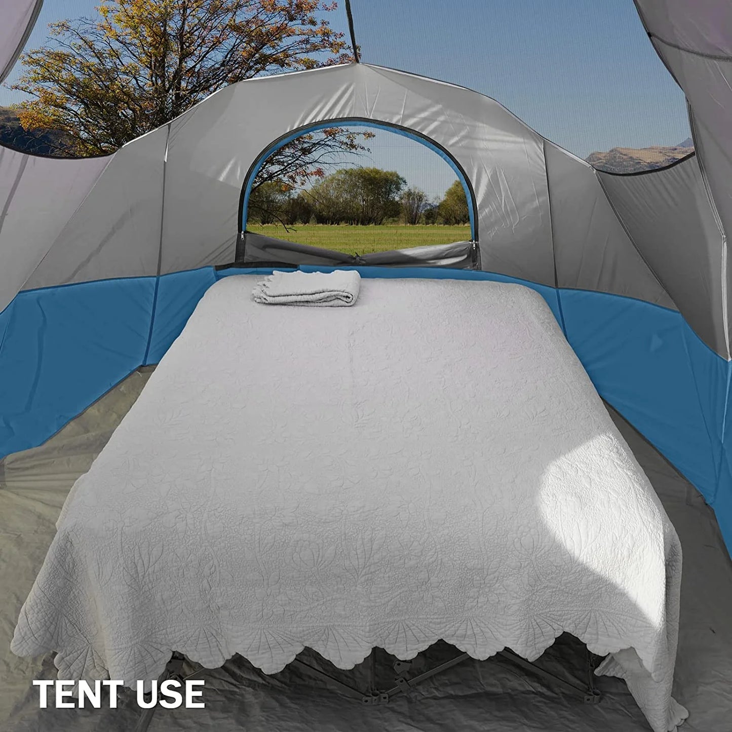 QCAI 2 Person Camping Cot with Inflatable Air Mattress and Carry Bag N7177