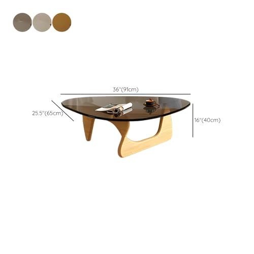 Triangle Glass Coffee Table, Noguchi Style, 32"L x 22.5"W x 16"H N4893