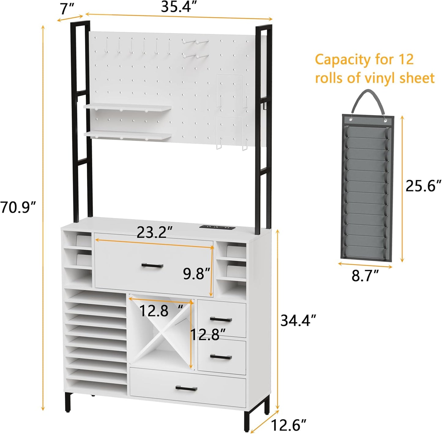 PAKASEPT Craft Organizer Storage Cabinet for Cricut Machines Q5406