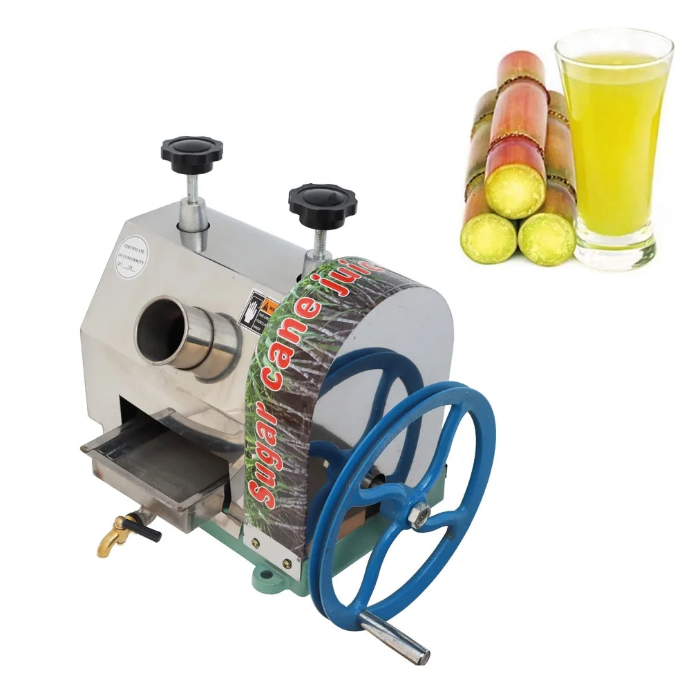 INTSUPERMAI Manual Sugarcane Juicer Machine 3 Rollers Cane Press Squeezer Silver