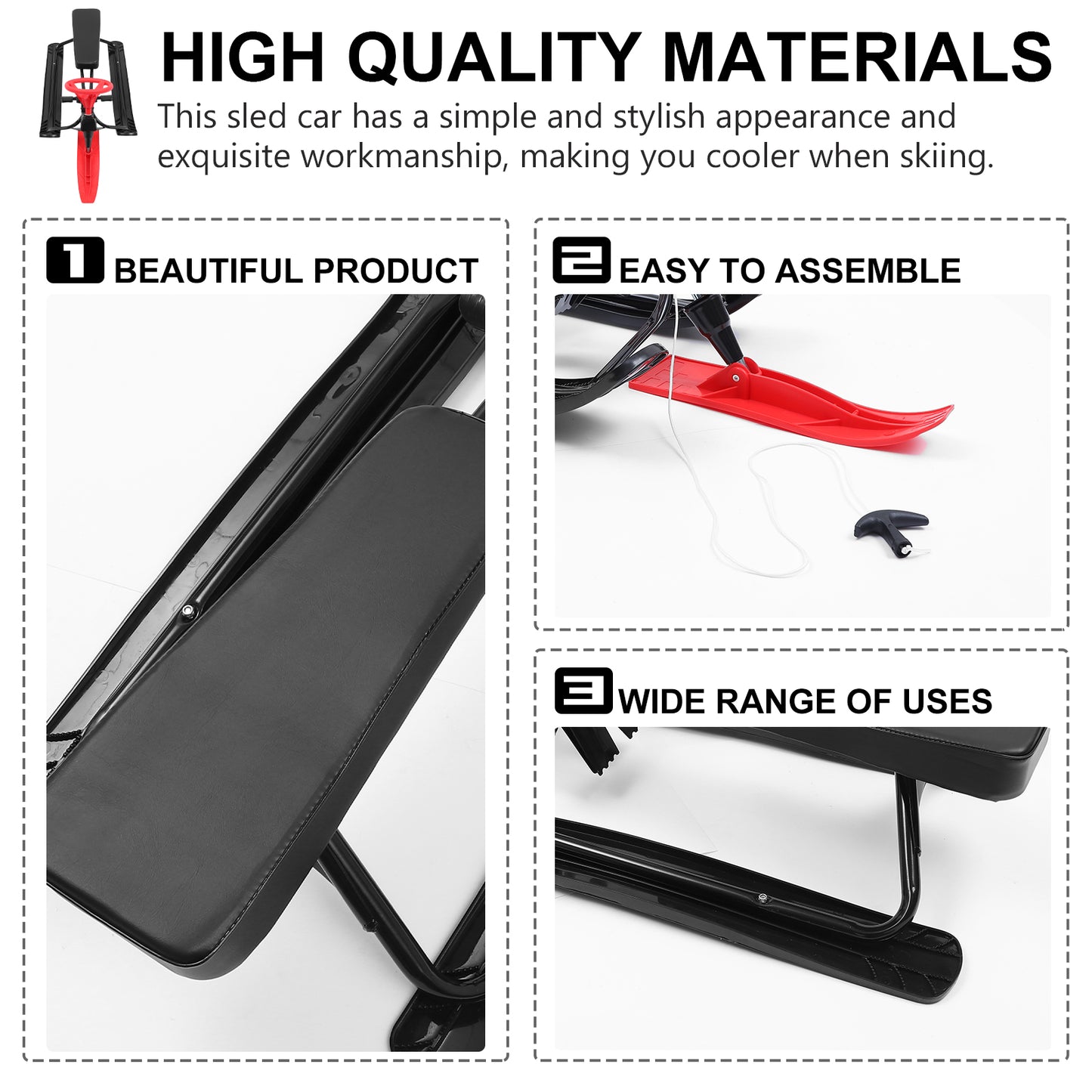 HOMEMAXS Snowboard Sled for Children and Adults P859