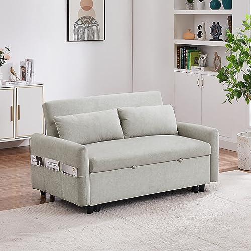 GIA 3 in 1 Convertible Sleeper Sofa Futon Couch with Adjustable Backrest, Gray K696399