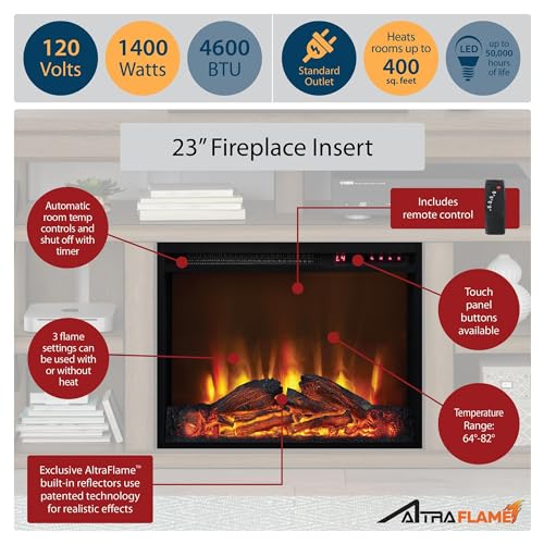Ameriwood Home Farmington Electric Fireplace Console 50" TV Stand, Black Oak D89553