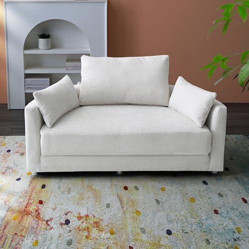 Foldable Sleeper Sofa Bed,Adjustable Futon Sofa with 3 Elastic Pillows,Multi-Functional Sitting and Sleeping Sofa,Circular Bed,Floor Sofa Chair Bed,for Balcony,Living Room,Bedroom,Burgundy