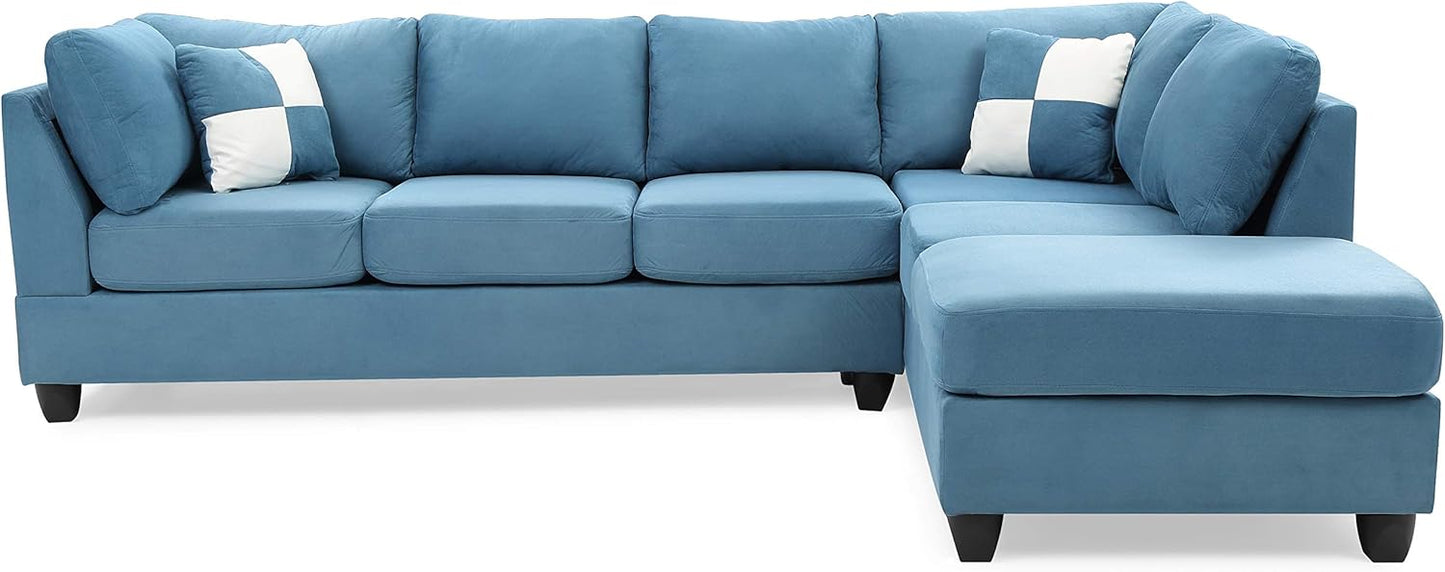 Glory Furniture Malone Sectional, White B439