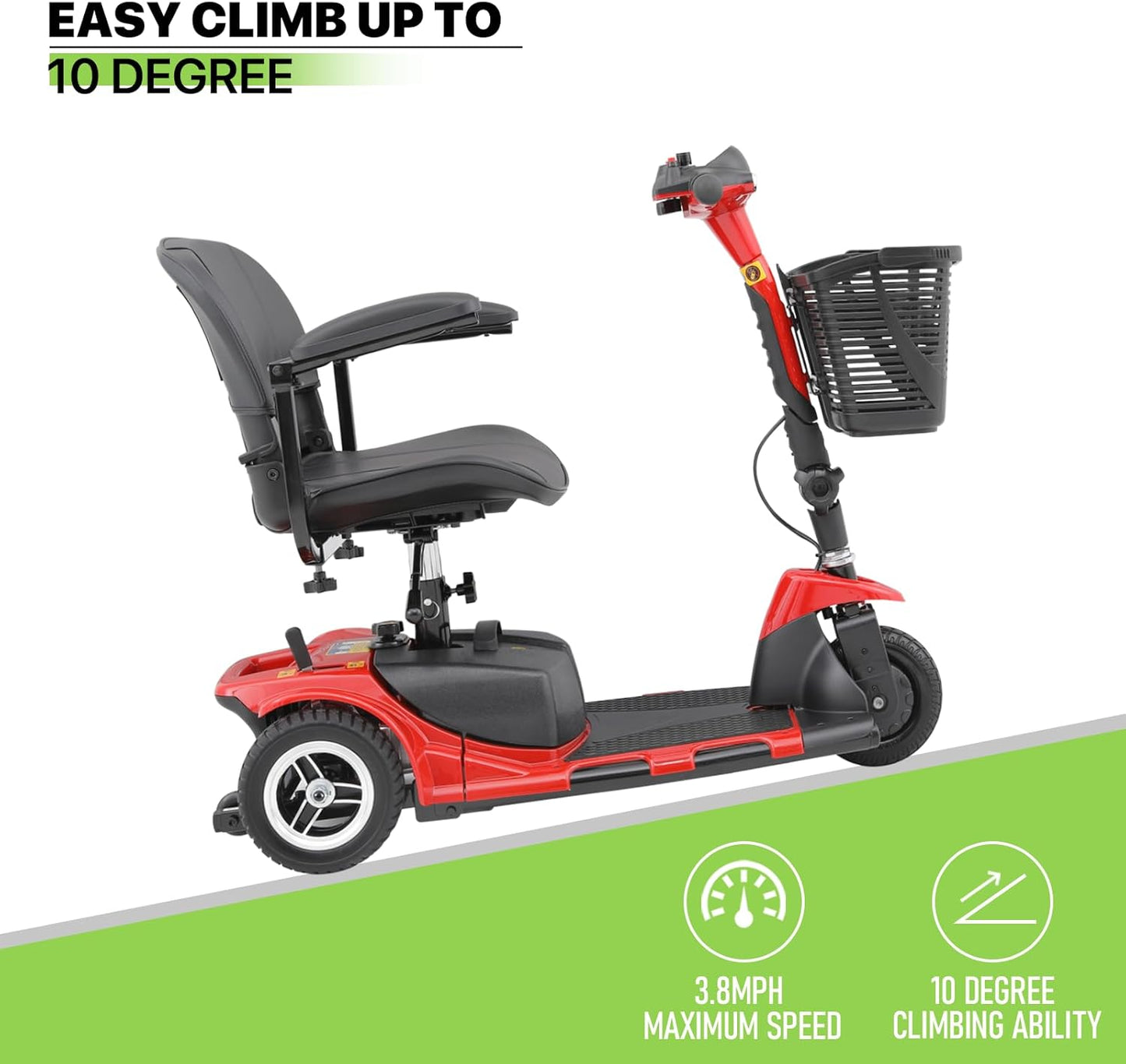 Magshion 3-Wheel Folding Mobility Scooter for Adults S71968