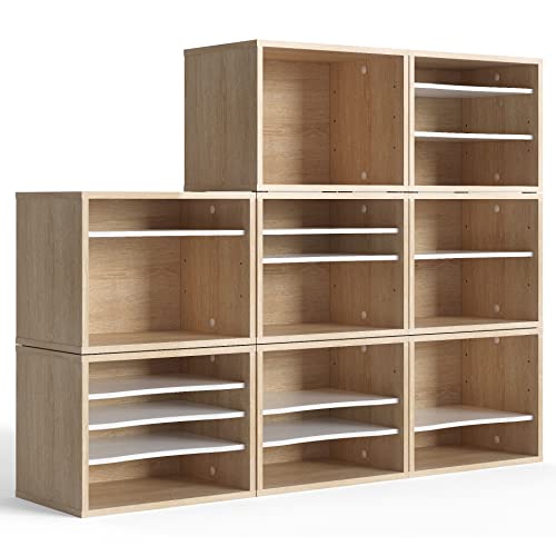 FITUEYES Wood 4-Tier Paper Sorter Organizer, Desktop File Holder, Light Wood M505