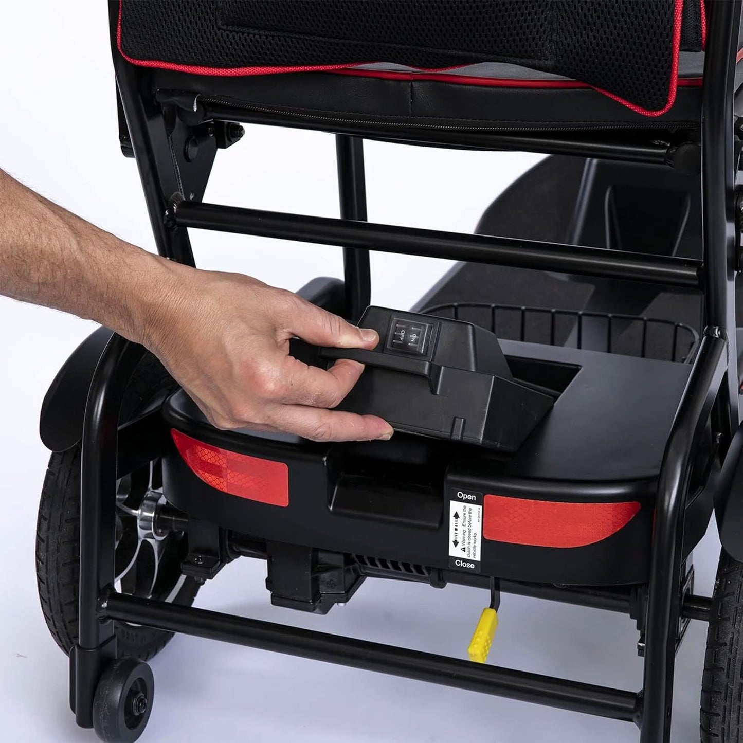 FeatherMobility Black 4 Wheel Mobility Scooter with Long Range Battery, Compact Fold Z375