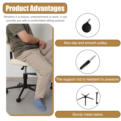 Game Cross Legged Chair with Back Support, Swiveling Meditation Chair (Black) C10748