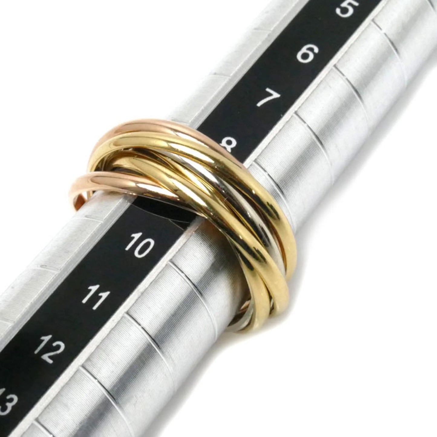 CARTIER K18YG PG WG Trinity 7-row Ring Ladies B614