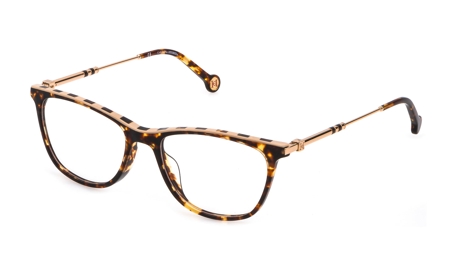 Carolina Herrera eyeglasses VHE878V WOMAN 53/17/140 0909 SHINY CLASSIC HAVANA