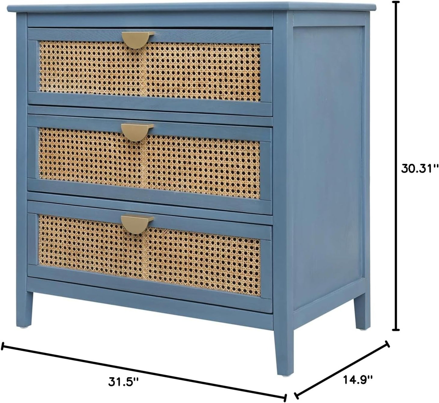 3 Drawer Rattan Accent Cabinet Sideboard L76013
