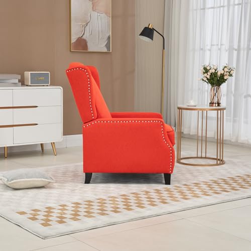 Adjustable Wingback Recliner Chair with Footrest, Red M148873