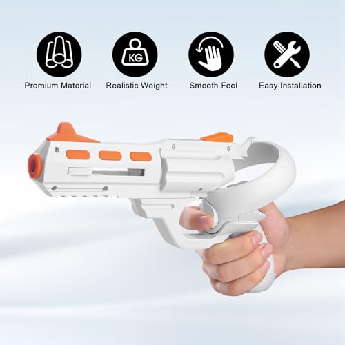 Relohas VR Gun Stock for Meta Quest 2, Weighted Controller Grips W29583