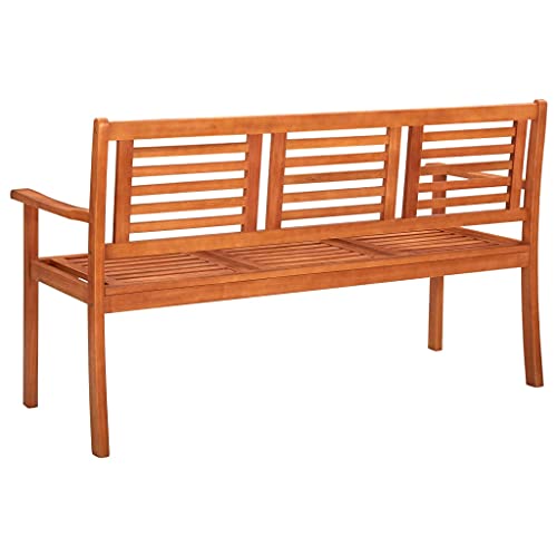 Patio Bench 3-Seater 59.1" Solid Eucalyptus Wood Rustic Brown M687284
