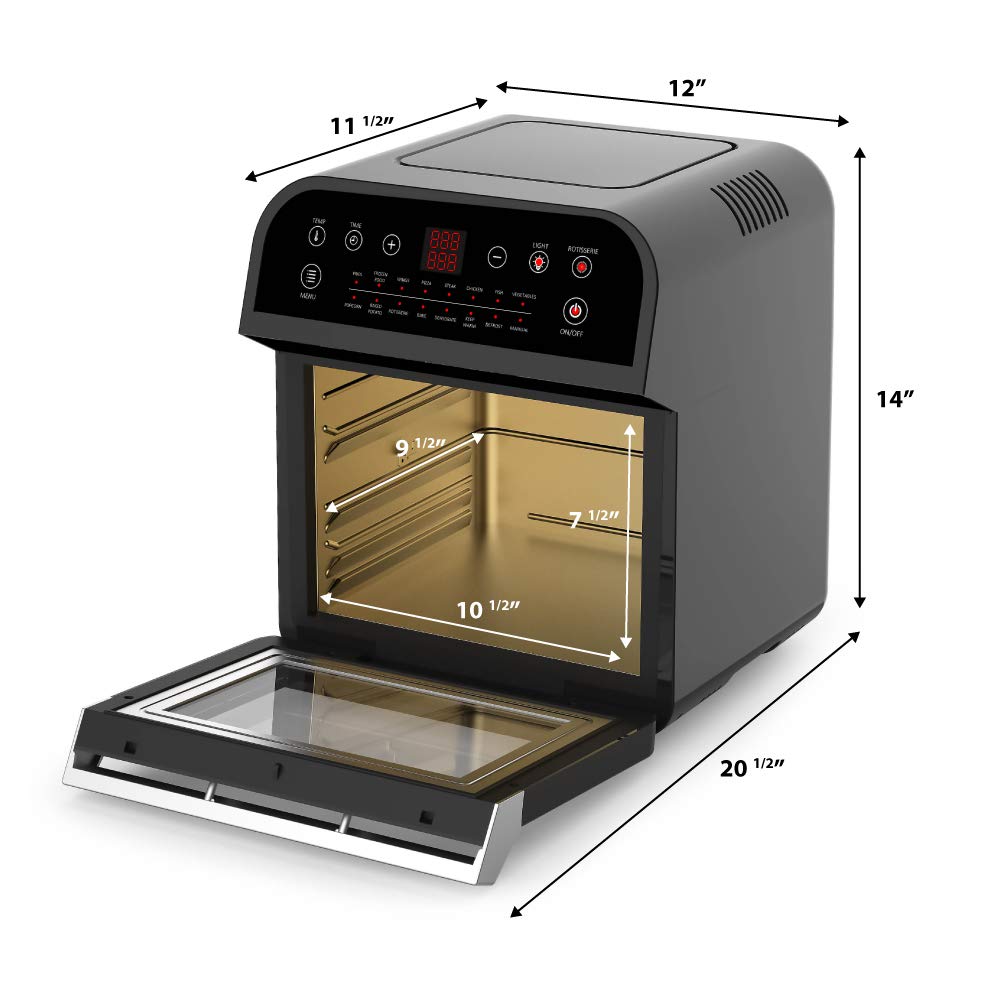 GoWISE USA 12.7-Quarts 15-in-1 Electric Air Fryer Oven Black W794