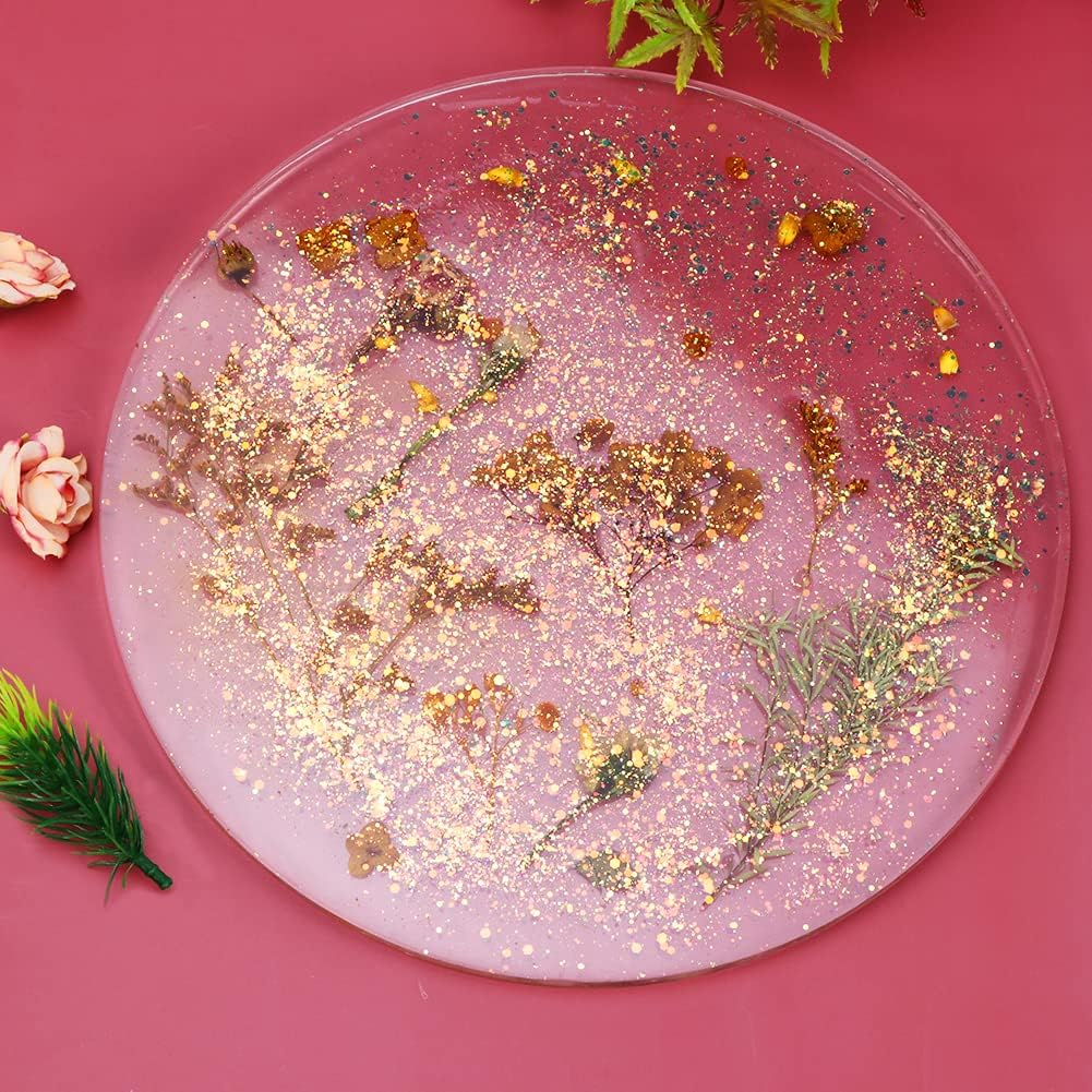 Resin Tray Molds, Silicone Round Rolling Tray Molds, 11.8 Inch for Epoxy Resin Y848