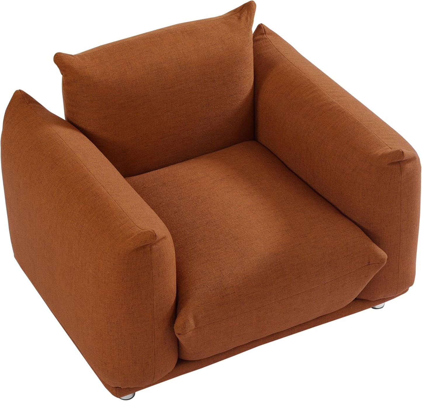 Accent Chair Cotton Linen Single Sofa 42" W, Rust Red K322220