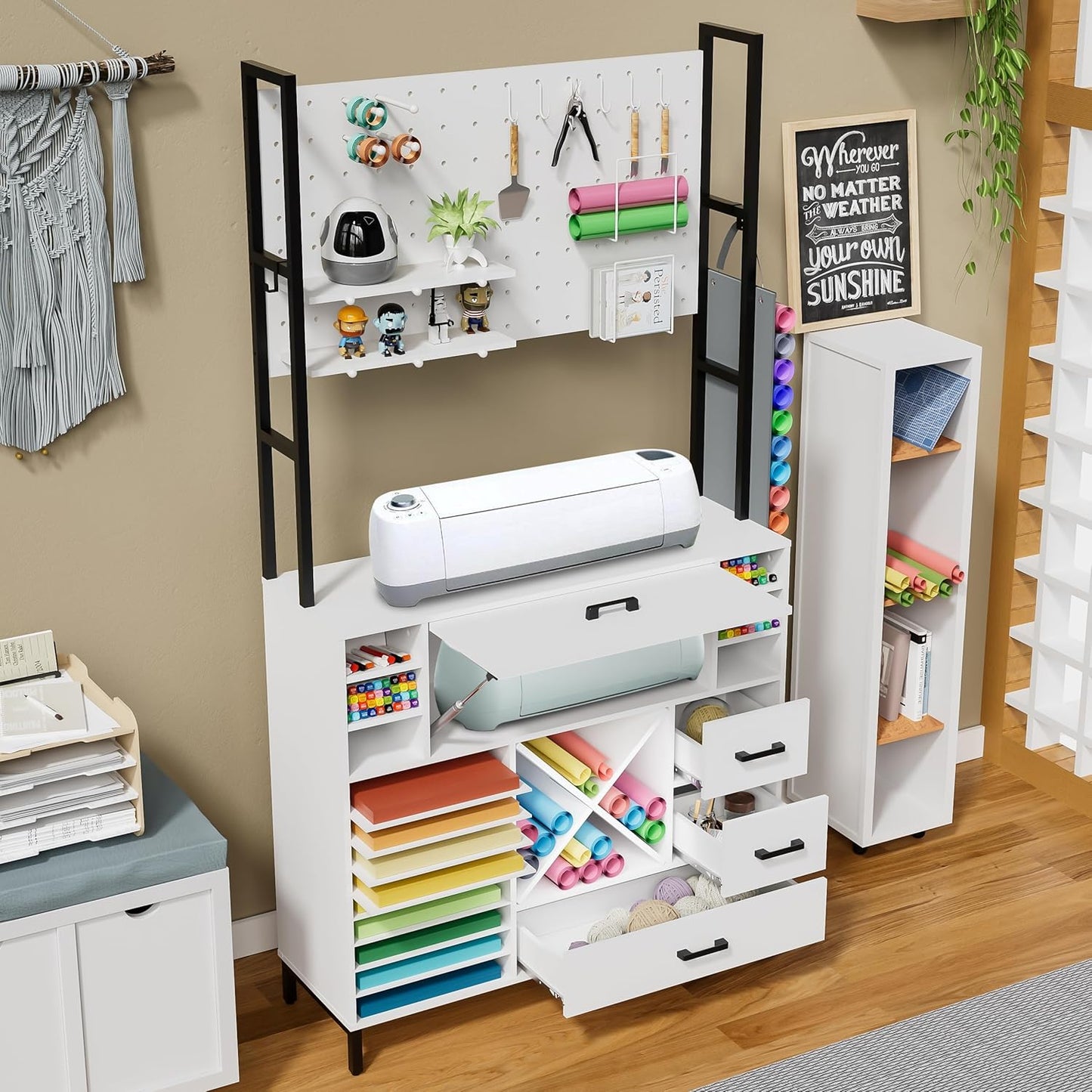PAKASEPT Craft Organizer Storage Cabinet for Cricut Machines Q5406