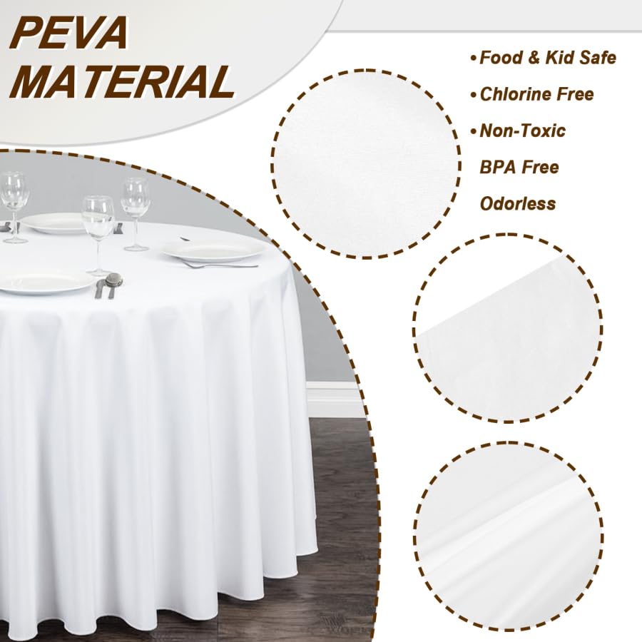 Fixwal 6 Pack Red Plastic Tablecloth, 84 Inch Disposable Round Table Cover Z48682