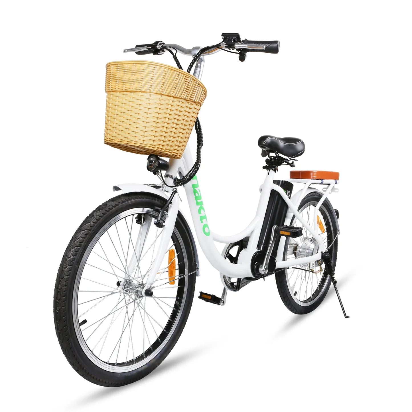 NAKTO City Electrical Bicycle for Women 22" Elegance Ebike for Adults, White D59492
