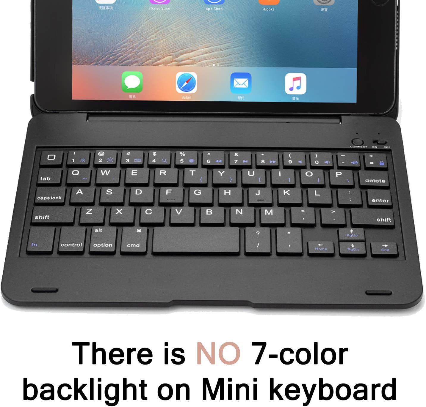 ONHI Wireless Keyboard Case for iPad Mini 3/2/1 with Folding Stand, Black I81121