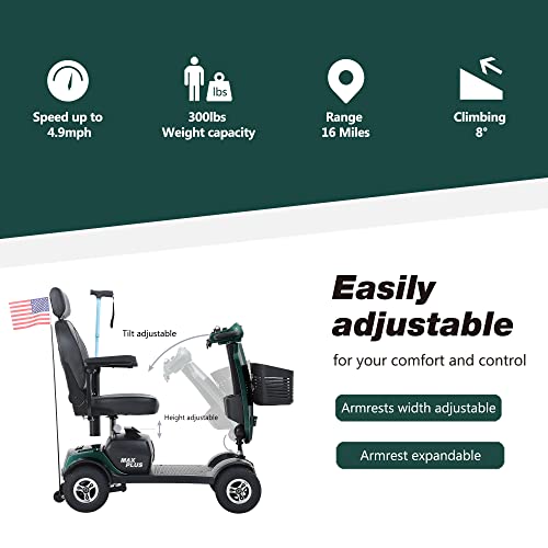 Electric Mobility Scooter for Adults and Seniors, 4-Wheel, 300 lbs Capacity V8943