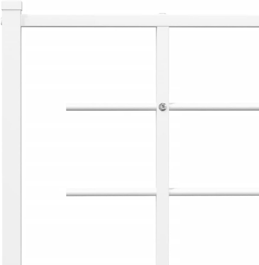 vidaXL White Steel Metal Bed Frame Double with Headboard Footboard A1318