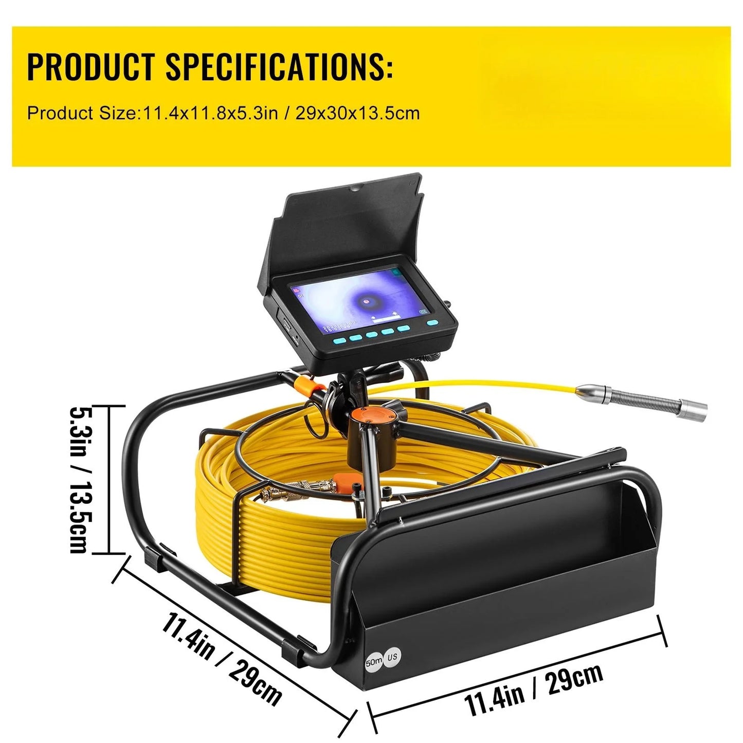 BENTISM Sewer Camera 164FT Cable Pipeline Inspection Camera with 4.3" Monitor R187