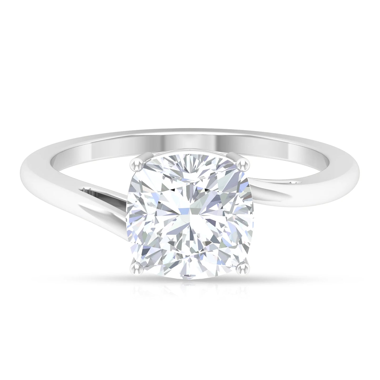 Cushion Cut Moissanite Solitaire Engagement Ring 8mm 925 Sterling Silver US 4 D179842