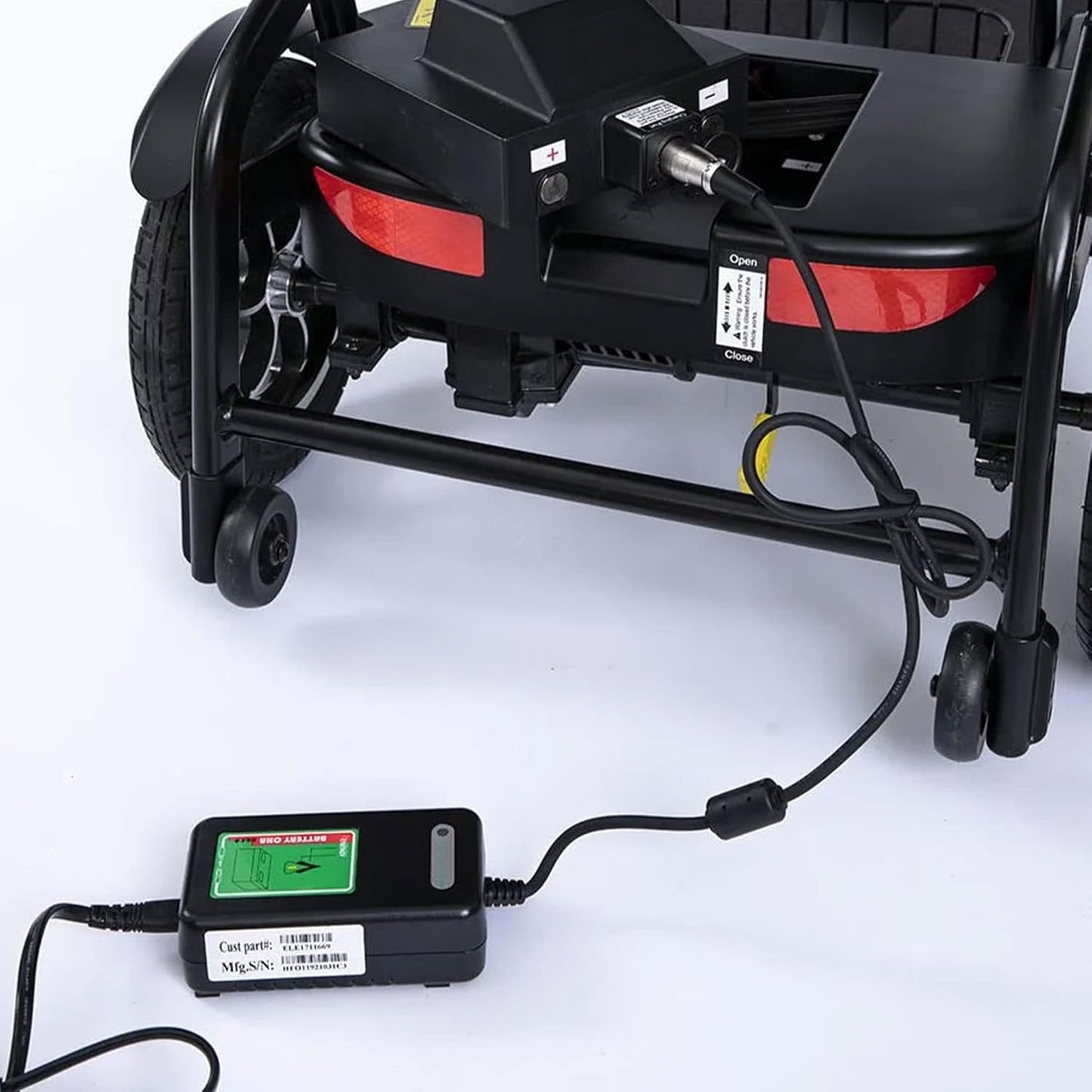 FeatherMobility Black 4 Wheel Mobility Scooter with Long Range Battery, Compact Fold Z375