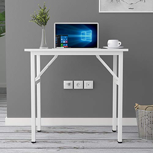 DlandHome Folding Desk Computer Desk 31.5x15.7inch White A1920