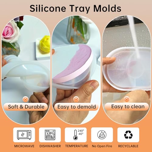 Resin Tray Molds 3 Pcs Silicone Coaster Molds for Epoxy Resin Concrete E902