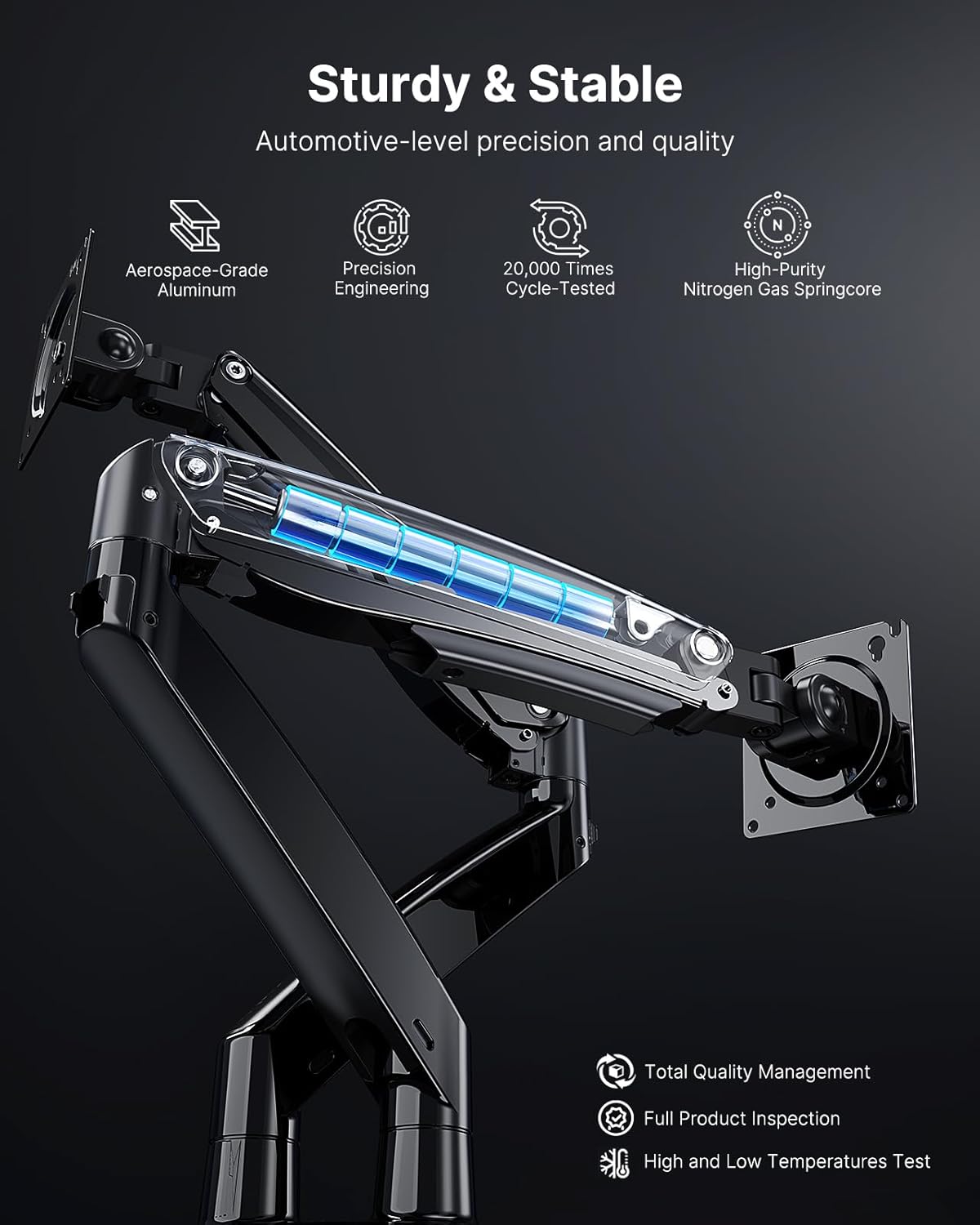 HUANUO Dual Monitor Stand for 13-35 inch, VESA Mount with Clamp Base, Black A763