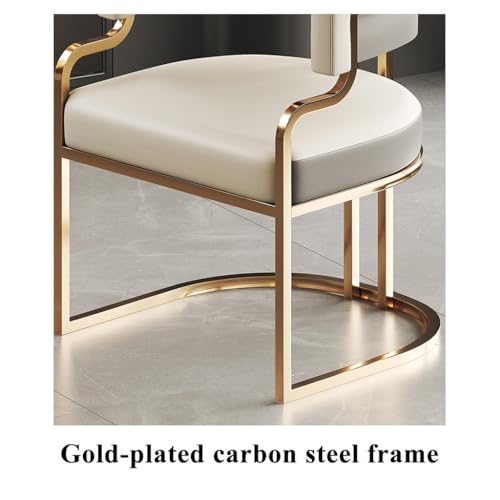 Modern Tub Chair Upholstered Armchair with Golden Metal Legs White C9406