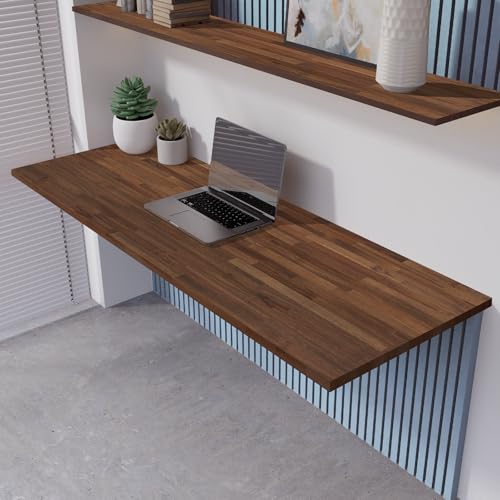 Solid Wood Table Top, Dark Walnut Acacia Desktop for Standing Desk E887