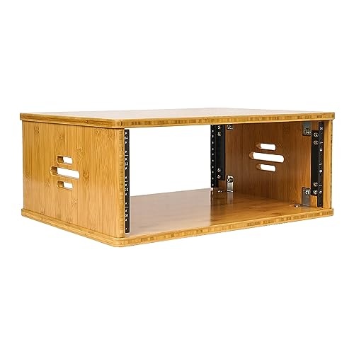 Sound Town DIY 4U Solid Bamboo Studio Rack w/ 14.2" Depth, Ventilation for Recording Room, PA/DJ Pro Audio, Home Audio (STBR-4U)
