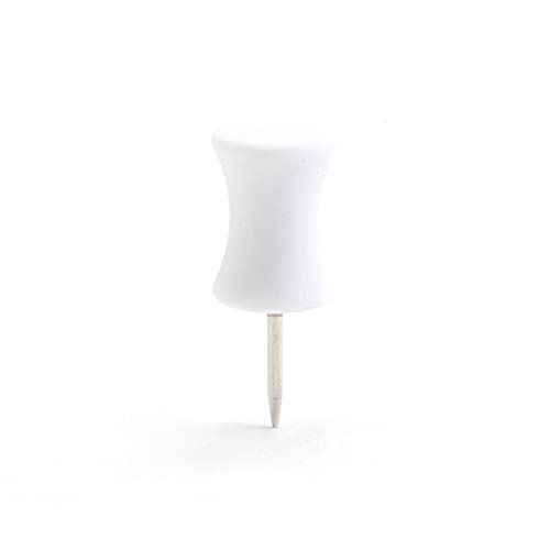 Poppin Push Pins, Set of 100, Hourglass Shape, White F749384